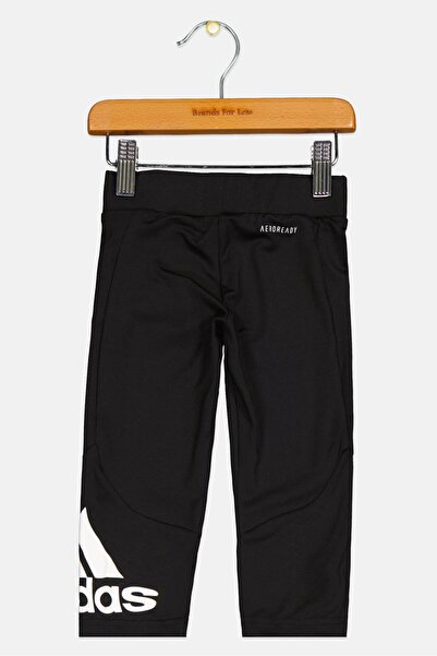 adidas جوارب تدريب للبنات الصغار 3/4، أسود