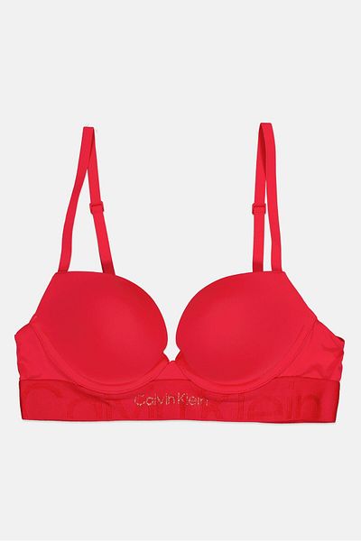 Calvin Klein Women Brand Logo Padded Bralette, Red