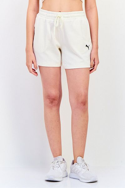 Puma Women Sportswear Fit Embroidered Logo Pull-On Shorts, White