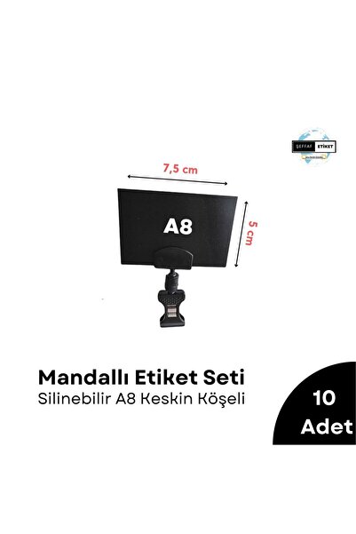 Şeffaf Etiket 10 komada držača etiketa sa zaključavanjem, brisiv set crnih et...