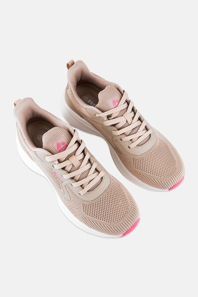 RBX Women Knitted Lace Up Hiking Shoes, Pastel Tan