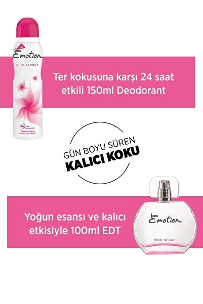 Emotion Deodorant Kadın Parfüm Seti Pink Secret Edt 50 ml Ve 150 ml