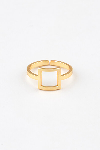 Sortie Aksesuar Kare Figürlü Boyu Ayarlanabilir Paslanmaz Çelik Yüzük