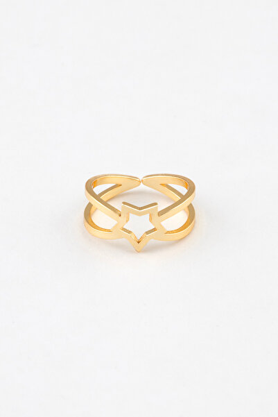 Sortie Aksesuar Yıldız Figürlü Boyu Ayarlanabilir Paslanmaz Çelik Yüzük