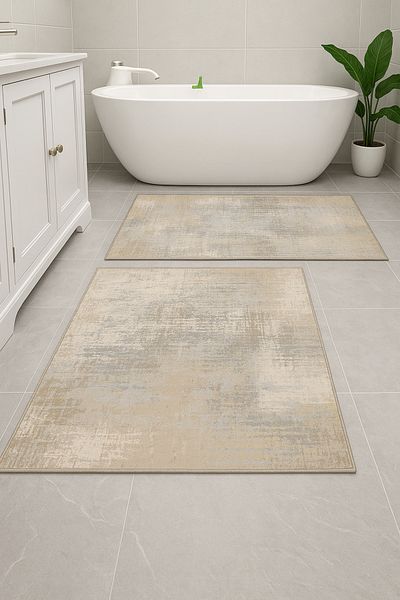 uzhanem Bază anti-alunecare lavabilă set de 2 covoraș de baie covoraș de baie set de toaletă 60 x 100 / 40 x 60