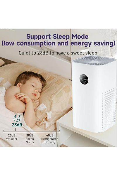 ET-LIFE Air Purifier for Home Bedroom, Ultra Quiet HEPA Air Filter Cleaner for Better Sleep, Allergies, Dust