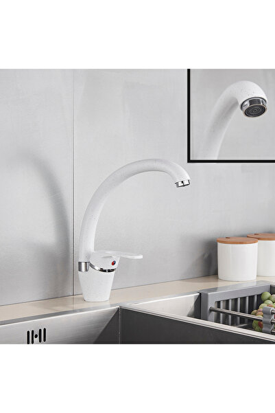 Blackswan Design Baterie chiuveta bucatarie, Blackswan, Tip M265, model alb cu puncte, dimensiune 30 cm