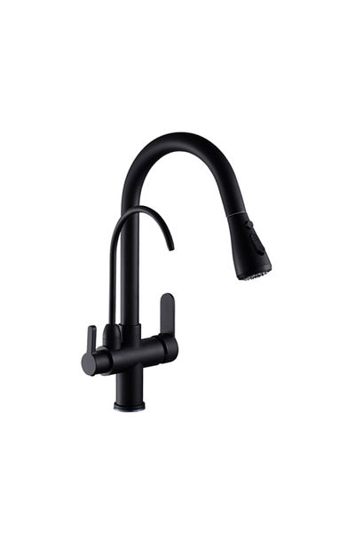 Blackswan Design Baterie chiuveta bucatarie, Blackswan, Tip M185, iesire pentru apa purificata si buton pauza, 41 cm