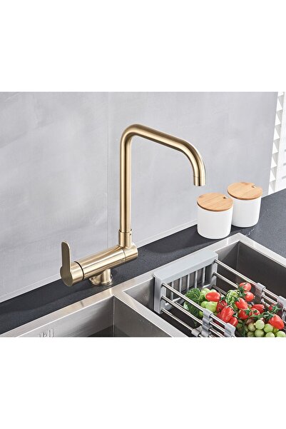 Blackswan Design Baterie chiuveta bucatarie, Blackswan, Tip M43 pliabila - cu montare la geam, model auriu mat