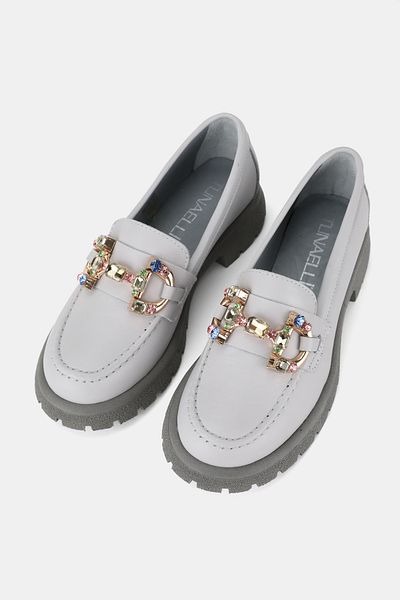 TUNAELLİ PANTOFI DE FEMEI, PIELE NATURALĂ, GRI, NUMĂRUL 36-41