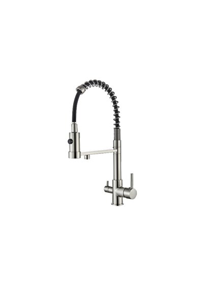 Blackswan Design Baterie chiuveta bucatarie, Blackswan, Tip M250, nichel cu iesire pentru apa purificata, 48 cm