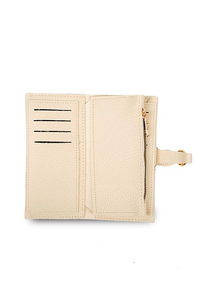 Mio Gusto Cream Color Gold Ring Buckle Women's Wallet