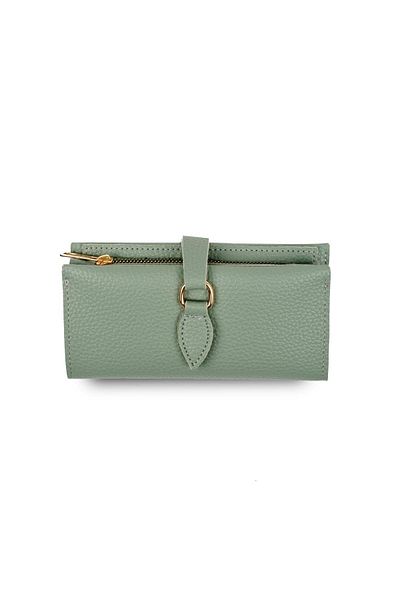 Mio Gusto Green Color Gold Ring Buckle Women's Wallet