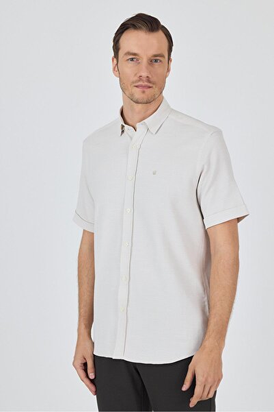 İmza Крем Бірітлі Яка Дюз Casual Бавовняна Comfort Fit Сорочка 1004250221