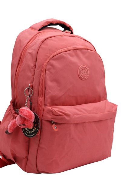 Bevitton Unisex Αδιάβροχο Υφασμάτινο Σχολικό Σακίδιο Σολομού 2200