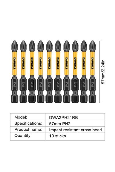 Choice Dwa2ph21rb 10pcs Dewalt Impact Screwdriver Bits 2/5/10pcs Ph2 57mm Original Electric Screwdriver Imp