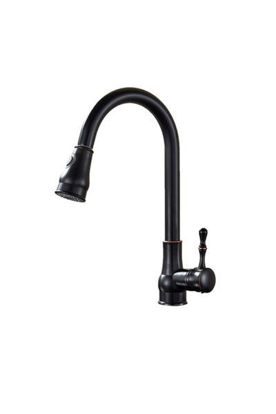 Blackswan Design Baterie chiuveta bucatarie, Blackswan, Tip M203, cu doua moduri, model negru antichizat, 42 cm