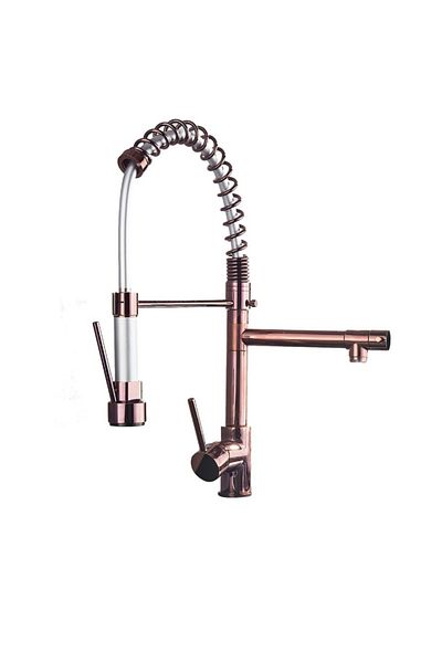 Blackswan Design Baterie chiuveta bucatarie, Blackswan, Tip M119 cu 2 moduri, rose gold lucios, 51 cm
