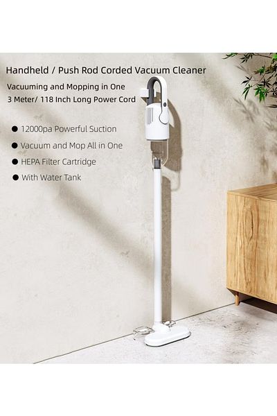 ET-LIFE Vacuum Cleaner,Corded Stick Vacuum Cleaner,12KPa Suction,Handheld Stick Cleaner for Carpet/Pet Hair