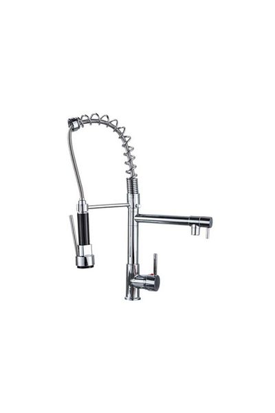 Blackswan Design Baterie chiuveta bucatarie, Blackswan, Tip M133 cu LED si 2 moduri, crom, 47 cm