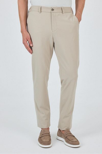 İmza Beige Flexible Side Pocket Casual Slim Fit Jogger Trousers 1003250162
