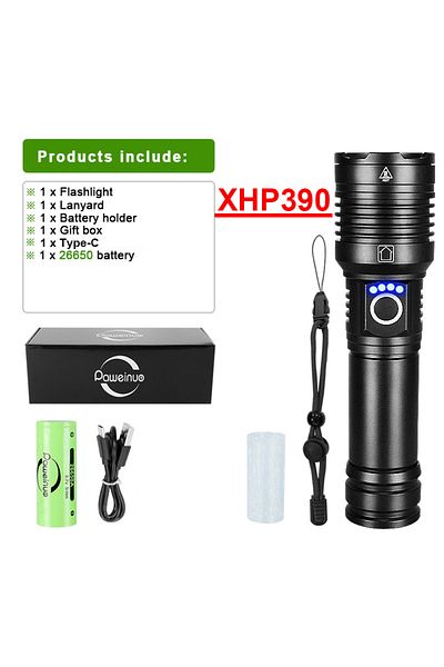 Choice Xhp390 A Xhp390 Super Powerful Led Flashlight Usb Rechargeable Torch Light Tactical High Power Flash
