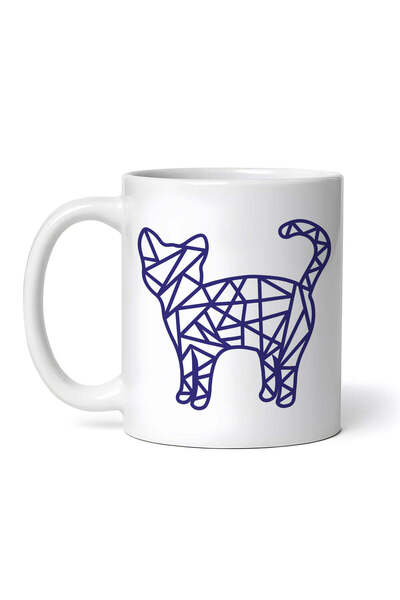 OEM Εξατομικευμένη λευκή κούπα, Αφηρημένη γάτα, INOVATIX®. 330ml