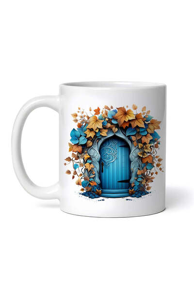 OEM Cană albă personalizată, Ușă Magică Albastră, INOVATIX®. 330ml