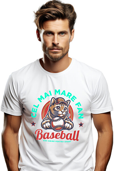 StoryGift Romania Tricou Barbati Pisica Motan Cel Mai Mare Fan Baseb4all Iubi...