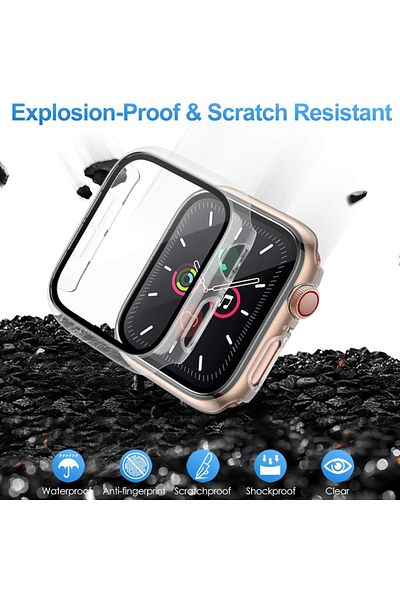 SKYDDAR INNOVATION 360° Ultra-Thin Protective Case for Apple Watch 4 / 5 / 6 / SE (44mm), Full Screen - Transparent