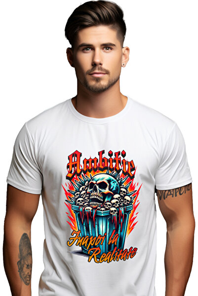StoryGift Romania Tricou Barbati Ambitie - Inapoi La Realitate Cu Imprimeu Pe...