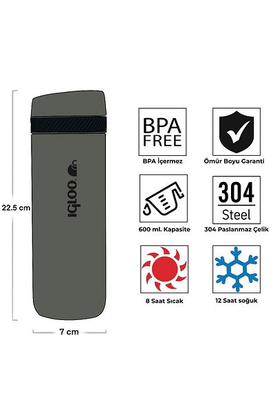 IGLOO Squid Thermos 600Ml-Khaki