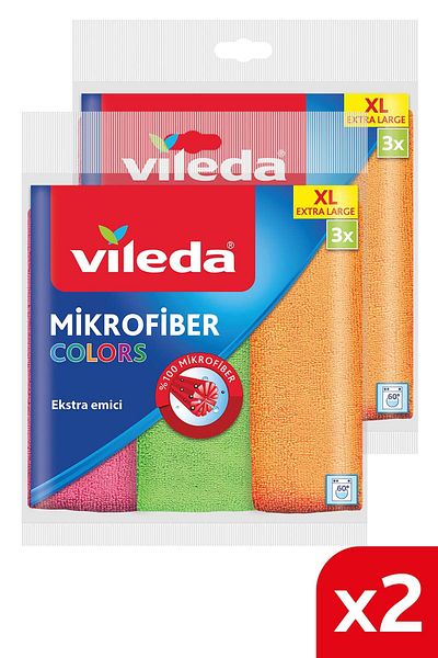 Vileda 3-pack Microfiber Cleaning Cloth - 2 Pack,XL36x38