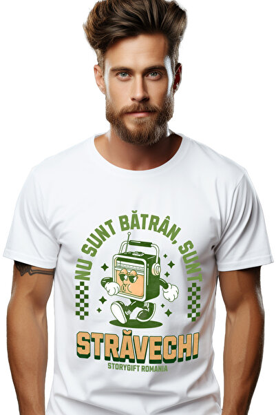 StoryGift Romania Tricou Barbati Casetofan Vintige, Text Nu Sunt Batran Cu Im...