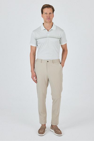 İmza Beige Flexible Side Pocket Casual Slim Fit Jogger Trousers 1003250162