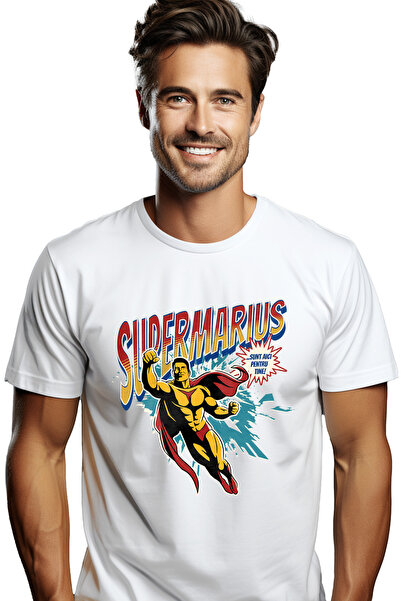 StoryGift Romania Tricou Barbati Super Marius, Supererou Sunt Aici Pentru Tin...