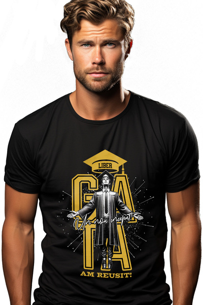 StoryGift Romania Tricou Barbati Tanar Absolvent, Motivational , Am Reusit Fa...