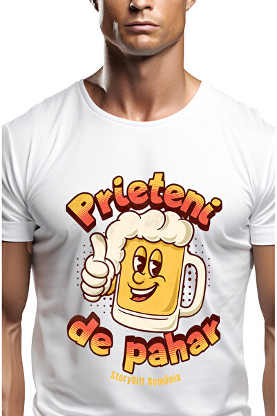 StoryGift Romania Tricou Barbati Prieteni De Pahar Halba De Bere Alcool Petre...