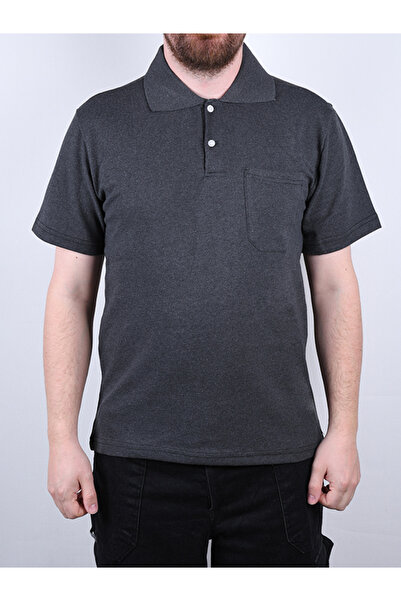By Okat Polo Neck Work T-Shirt with Pockets Short Sleeves Durable Fabric for Work Use