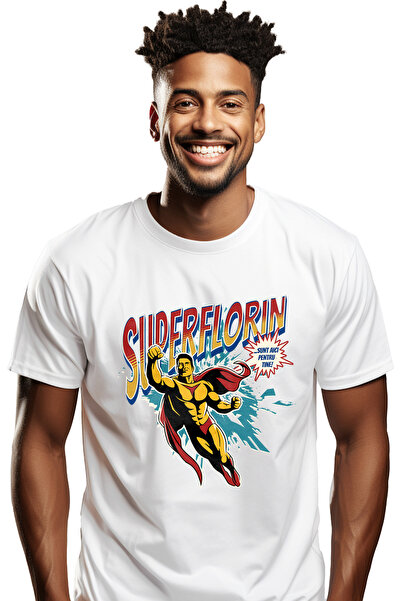 StoryGift Romania Tricou Barbati Super Florin, Supererou Sunt Aici Pentru Tin...