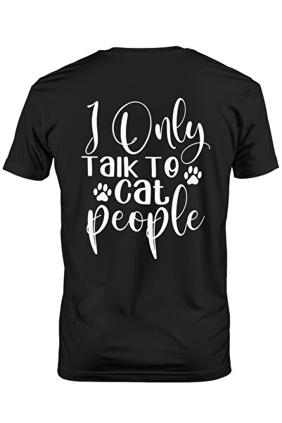 StoryGift Romania Tricou Barbati Cu Labute Si Textul "i Only Talk To Cat Peop...