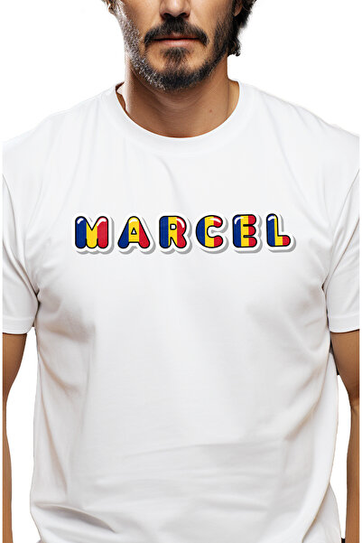 StoryGift Romania Tricou Barbati Cu Numele Marcel, Romania, Suporter, Steagul...