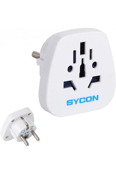 Sycon adaptor universal, plastic, alb, 5,5 x 5,5 x 4,5 cm