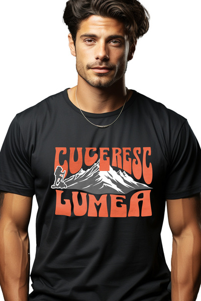 StoryGift Romania Men's T-Shirt Conquer the World Hiking on High Mountain, Na...