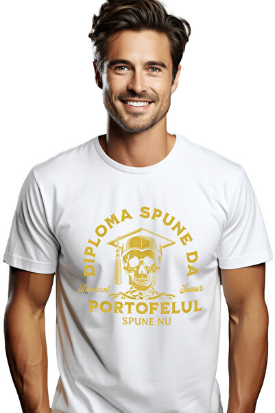 StoryGift Romania Tricou Barbati Schelete Absolvent Diploma Spune Da Portofel...