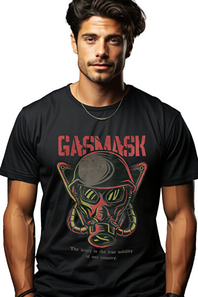 StoryGift Romania Tricou Barbati Cu Masca De Gaz, Text In Engleza Gasmask The...