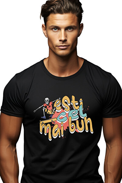 StoryGift Romania Tricou Barbati Schelete Pe Skateboard Text Esti Cel Mai Bun...