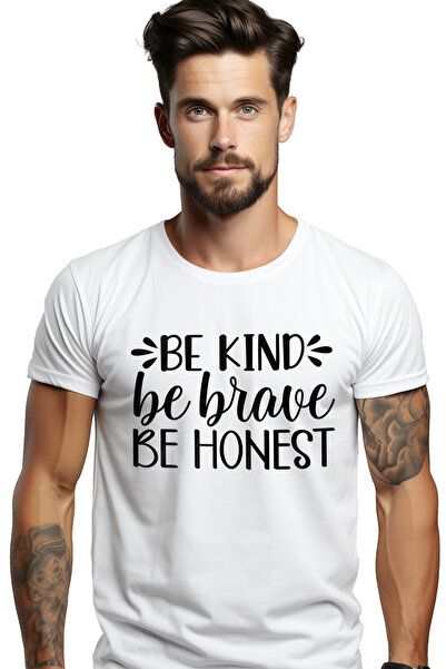 StoryGift Romania Tricou Barbati Cu Mesajul In Engleza "be Kind, Be Brave, Be...