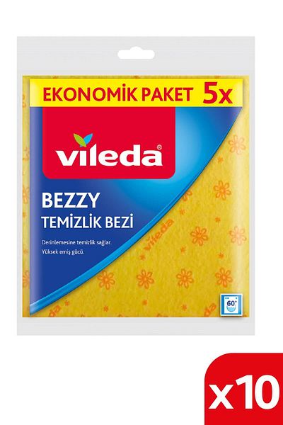 Vileda 10 Pack of 5 Li Bezzy Cleaning Cloths