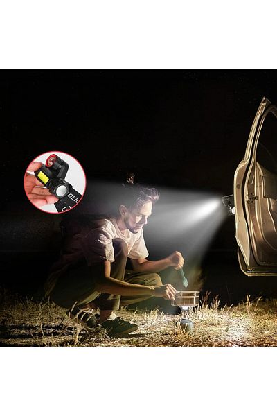 Cheandeul Head Torch, Led, Nylon/plastic, Black/white/red